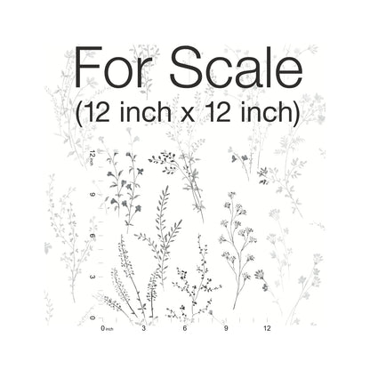 York Wallcoverings Black & White, III Wildflower Sprigs Black & White Wallpaper Bohemian Bohemian Black & White   - FH4026
