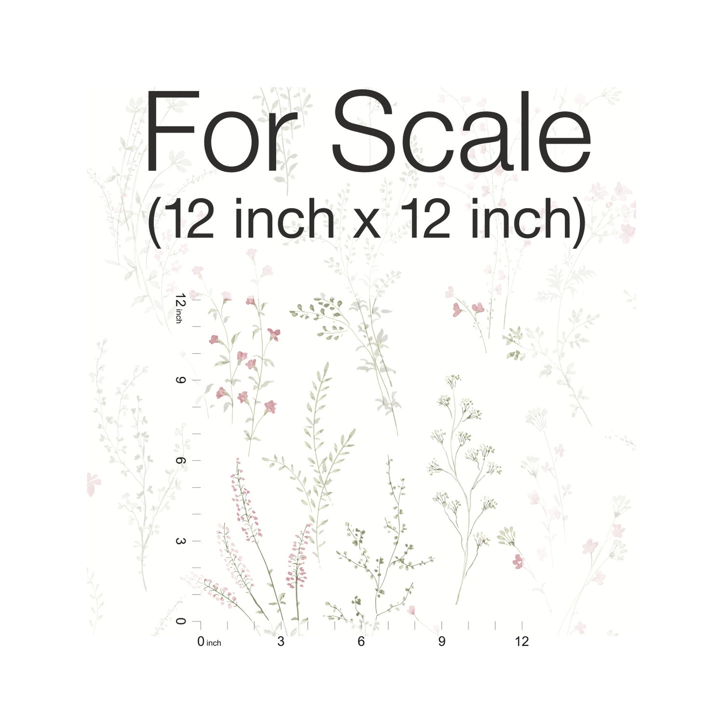 York Wallcoverings Earthy Tones Wildflower Sprigs Pink & Green Wallpaper Bohemian Bohemian Pink & Green   - FH4028