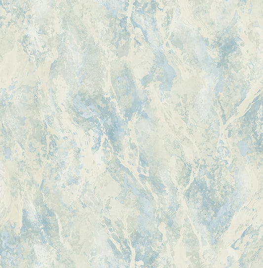 Seabrook Designs  Paint Splatter Abstract Contemporary Metallic Powder Blue , Cream   - FI70202