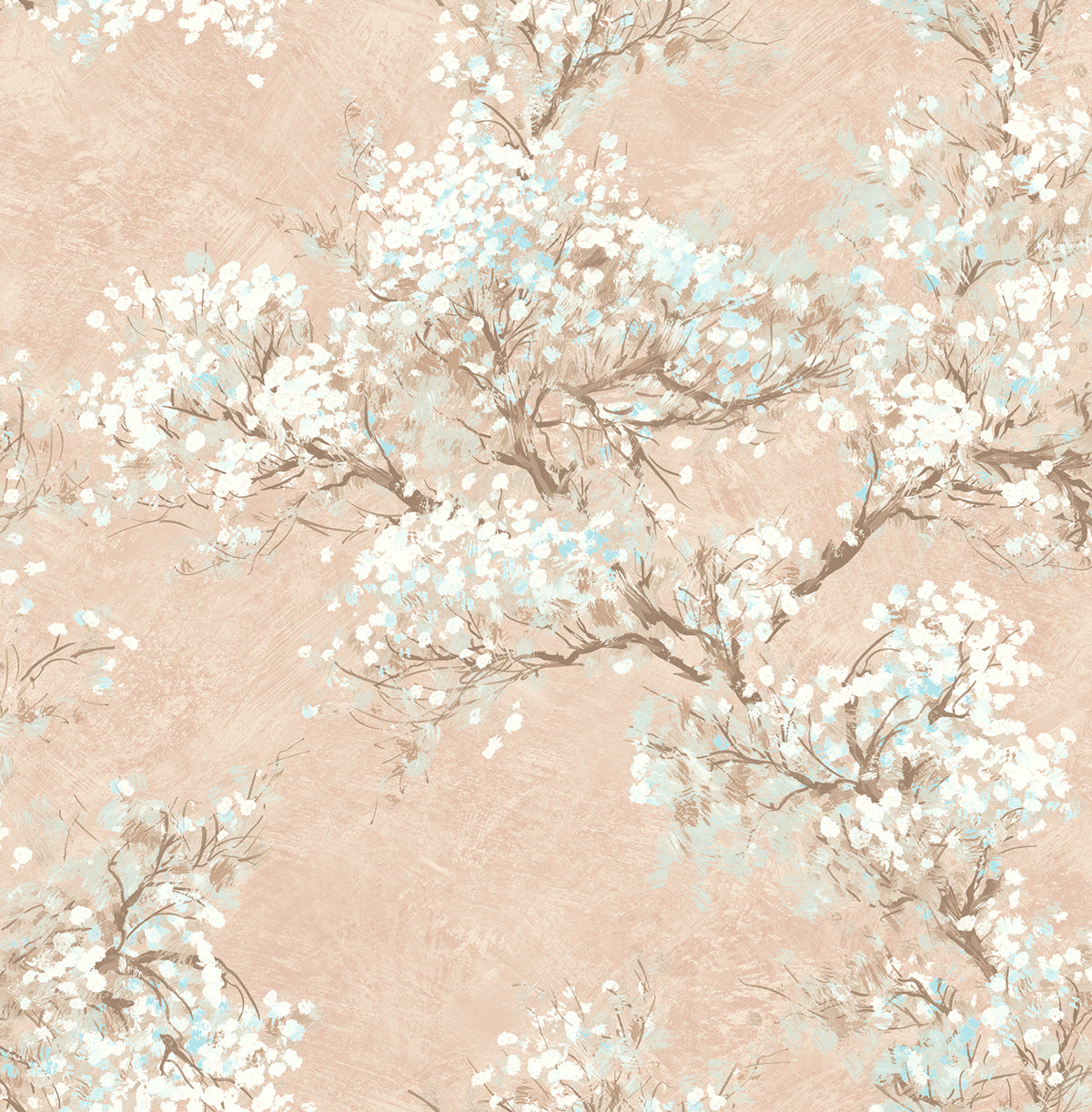 Seabrook Designs  Cherry Blossoms Floral Contemporary Blush, White, , Brown   - FI71101