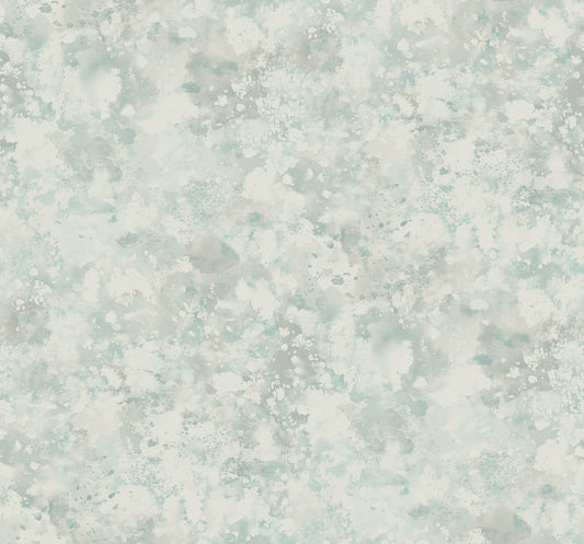 Seabrook Designs  Waterdrop Floral Abstract Contemporary Metallic Sky Blue   - FI71408
