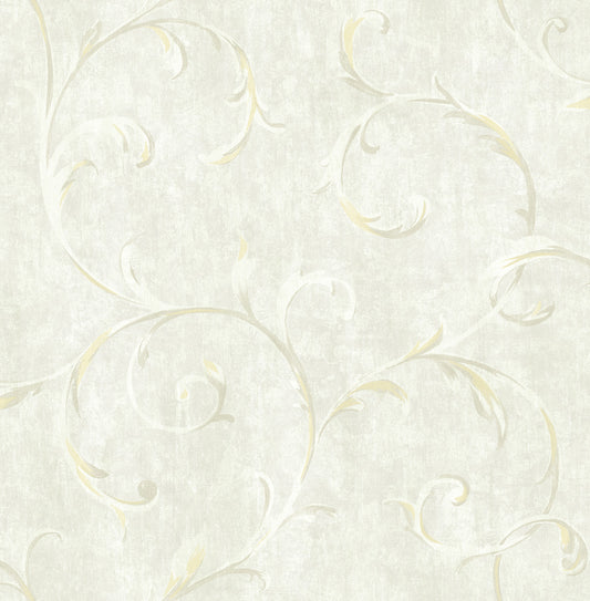 Seabrook Designs  Scroll Scroll Contemporary Metallic Gold , Beige   - FI71602