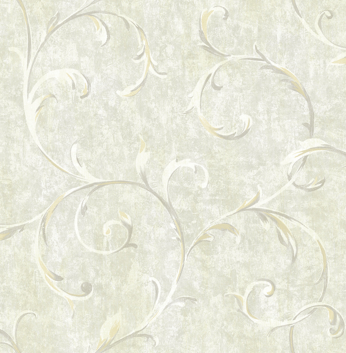 Seabrook Designs  Scroll Scroll Contemporary Metallic Gold , Grey   - FI71607