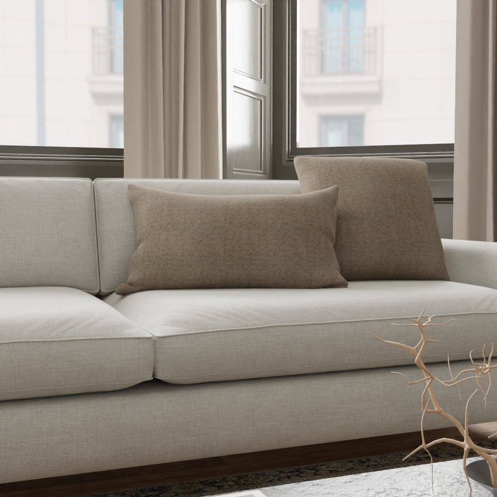 Brown woven plain upholstery fabric with subtle texture for furniture, cushions, and home décor projects.