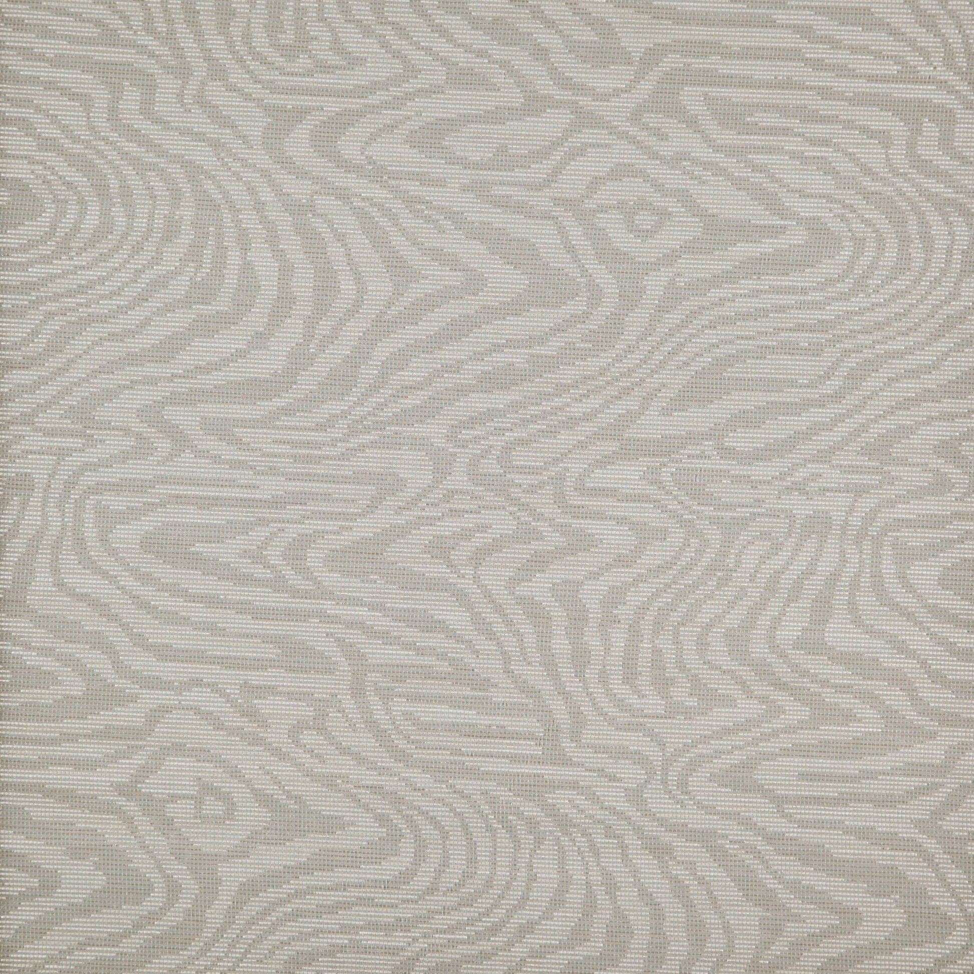 Cream and taupe zebra-inspired woven fabric with flowing, wavy stripes.
