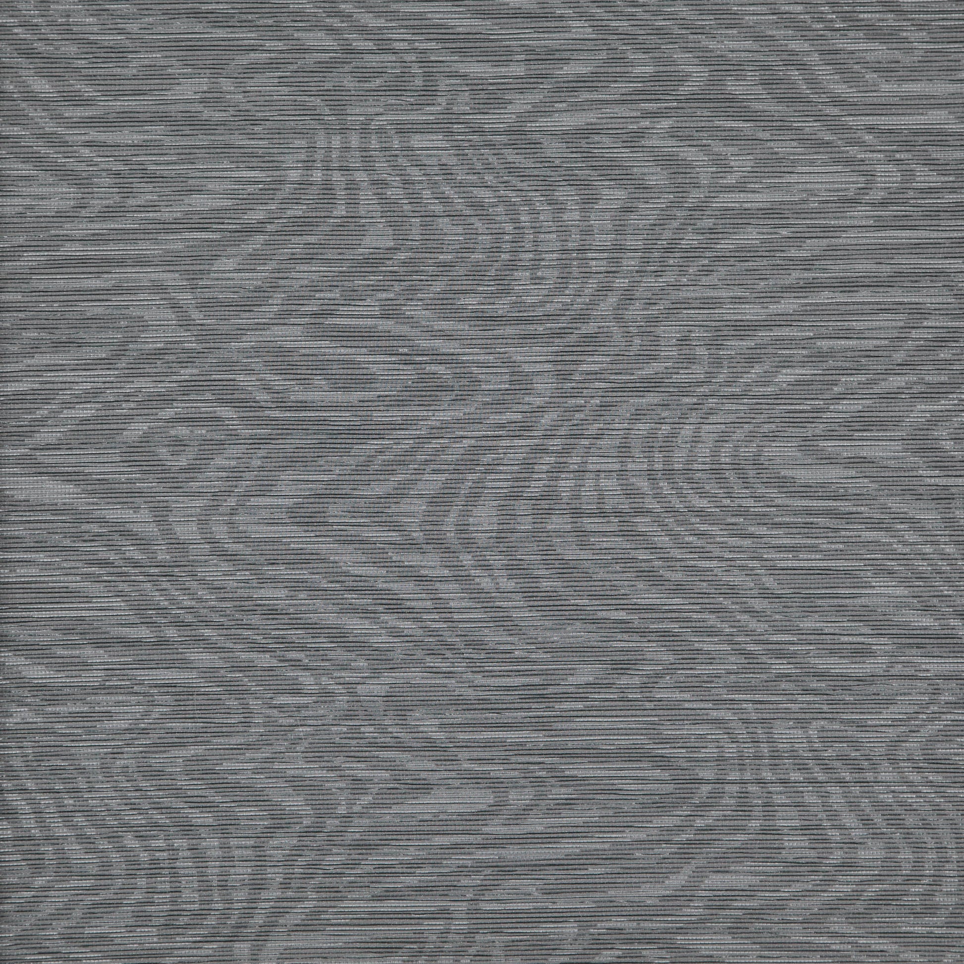 Black heathered woven fabric with subtle circular swirls; soft upholstery texture.