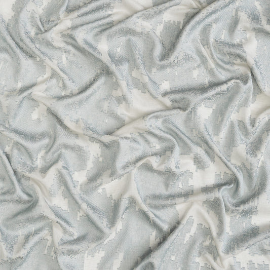 JF Fabrics FLUID 62 Fabric Texture, Abstract Blue, Turquoise, Ivory  Wide Width, Sheer - 8932962 J9001