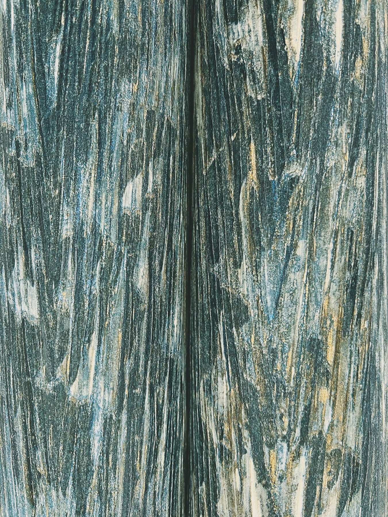 York Wallcoverings Formations Gilded Plume Teal Wallpaper Modern Textures Blues   - FM1001