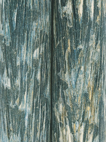 York Wallcoverings Formations Gilded Plume Teal Wallpaper Modern Textures Blues   - FM1001