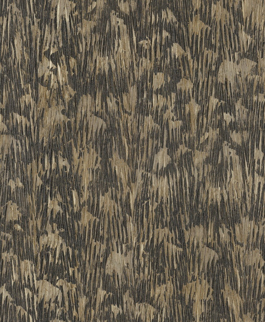 York Wallcoverings Formations Gilded Plume Black Wallpaper Modern Textures Blacks   - FM1004