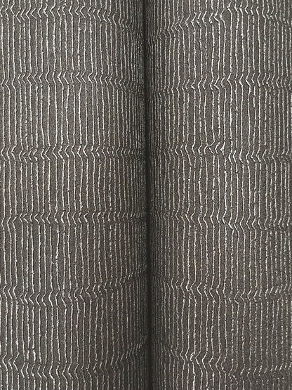 York Wallcoverings Formations Tectonic Texture Black and Silver Wallpaper Modern Stripes Blacks   - FM1011