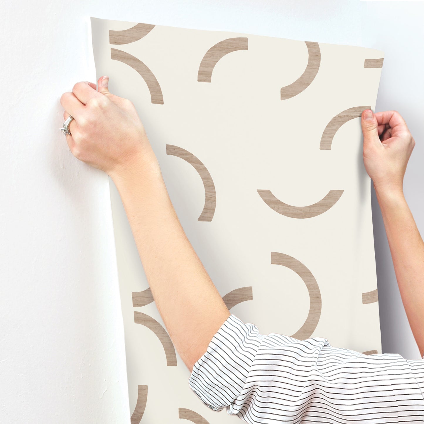 York Wallcoverings Formations Lunula Clay Wallpaper Modern Geometrics Reds   - FM1024