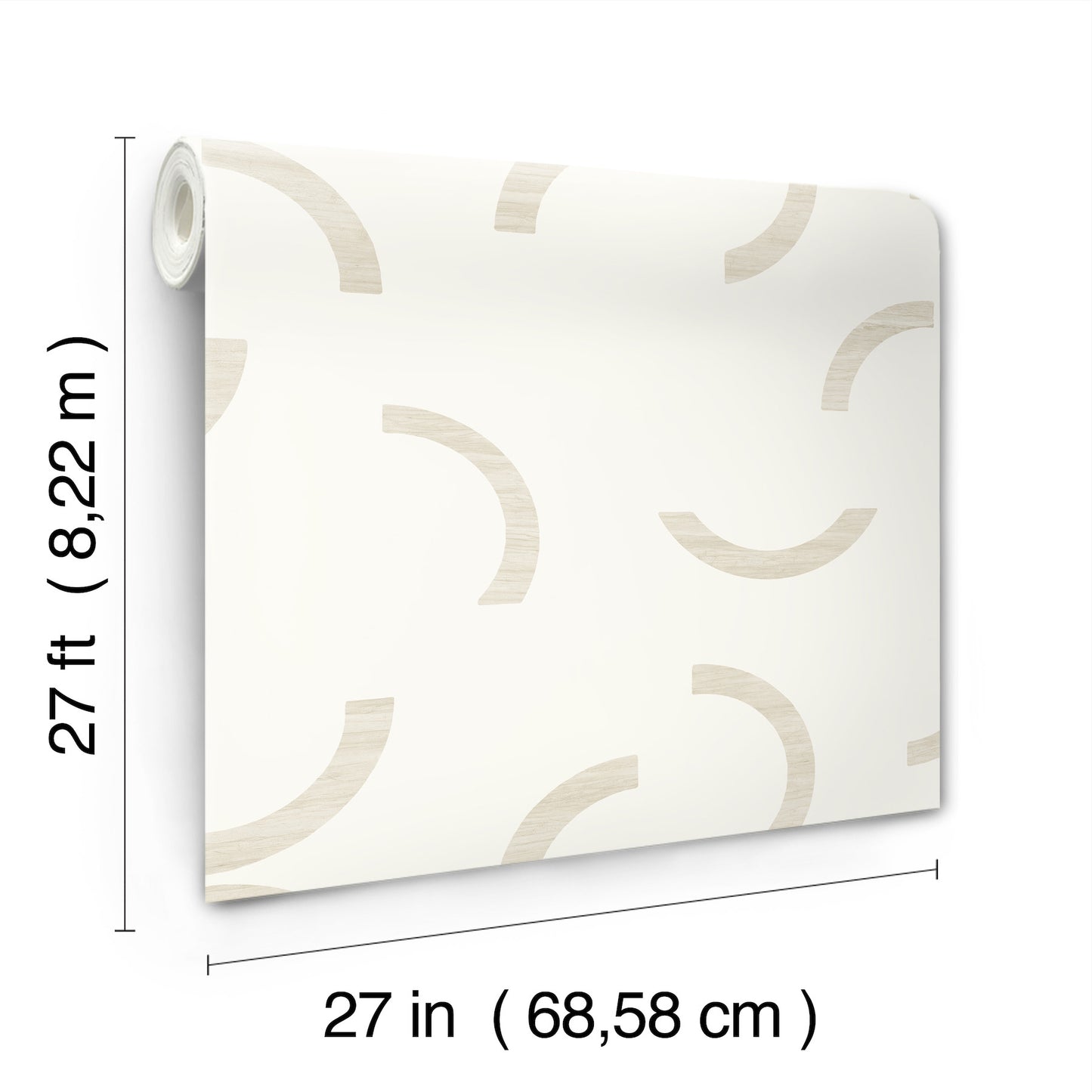 York Wallcoverings Formations Lunula Ivory Wallpaper Modern Geometrics Whites and Off-Whites   - FM1025