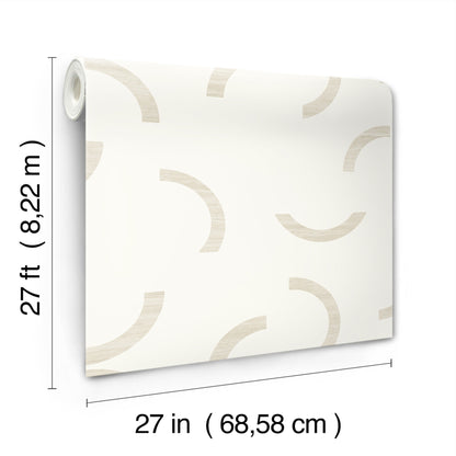 York Wallcoverings Formations Lunula Ivory Wallpaper Modern Geometrics Whites and Off-Whites   - FM1025