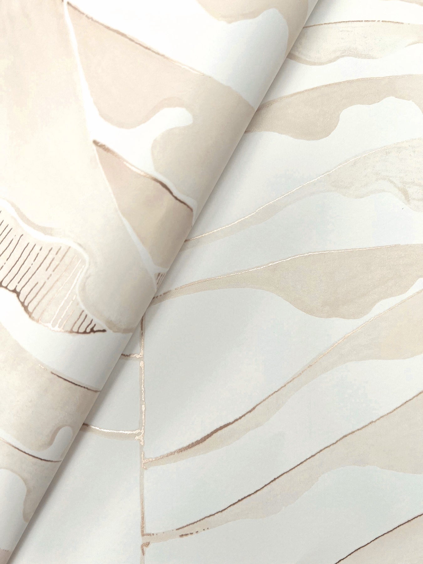 York Wallcoverings Formations Leaf Column Taupe Wallpaper Modern Botanical Beiges   - FM1041