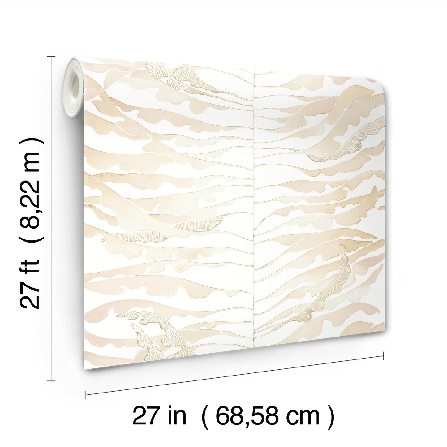 York Wallcoverings Formations Leaf Column Taupe Wallpaper Modern Botanical Beiges   - FM1041