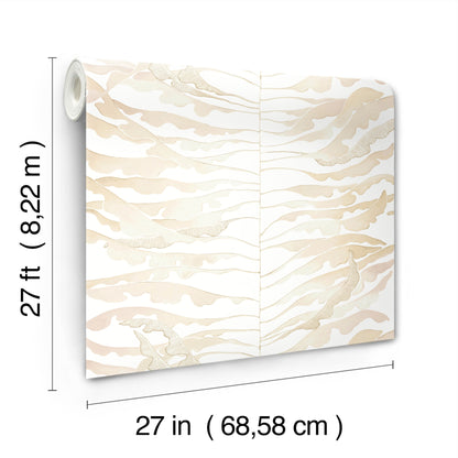 York Wallcoverings Formations Leaf Column Taupe Wallpaper Modern Botanical Beiges   - FM1041