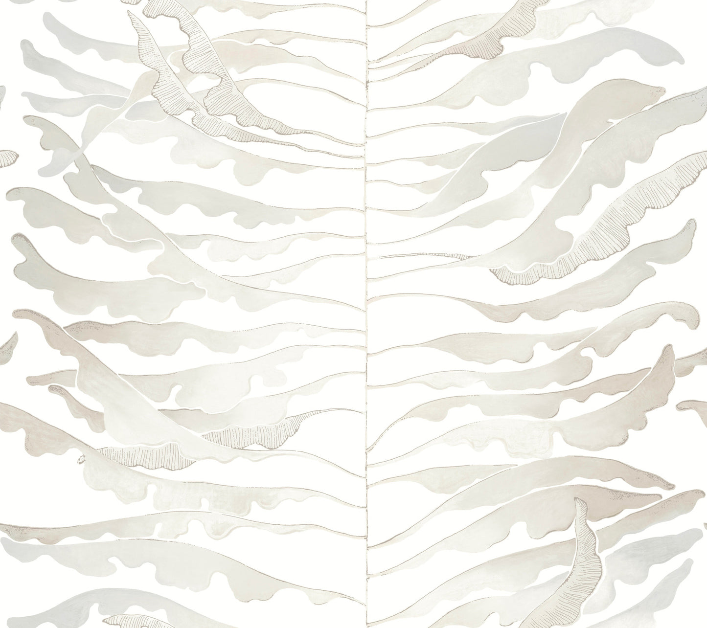 York Wallcoverings Formations Leaf Column Neutral Wallpaper Modern Botanical Greys   - FM1044