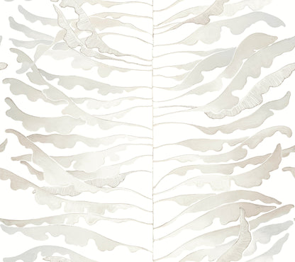 York Wallcoverings Formations Leaf Column Neutral Wallpaper Modern Botanical Greys   - FM1044