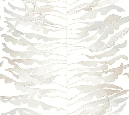 York Wallcoverings Formations Leaf Column Neutral Wallpaper Modern Botanical Greys   - FM1044