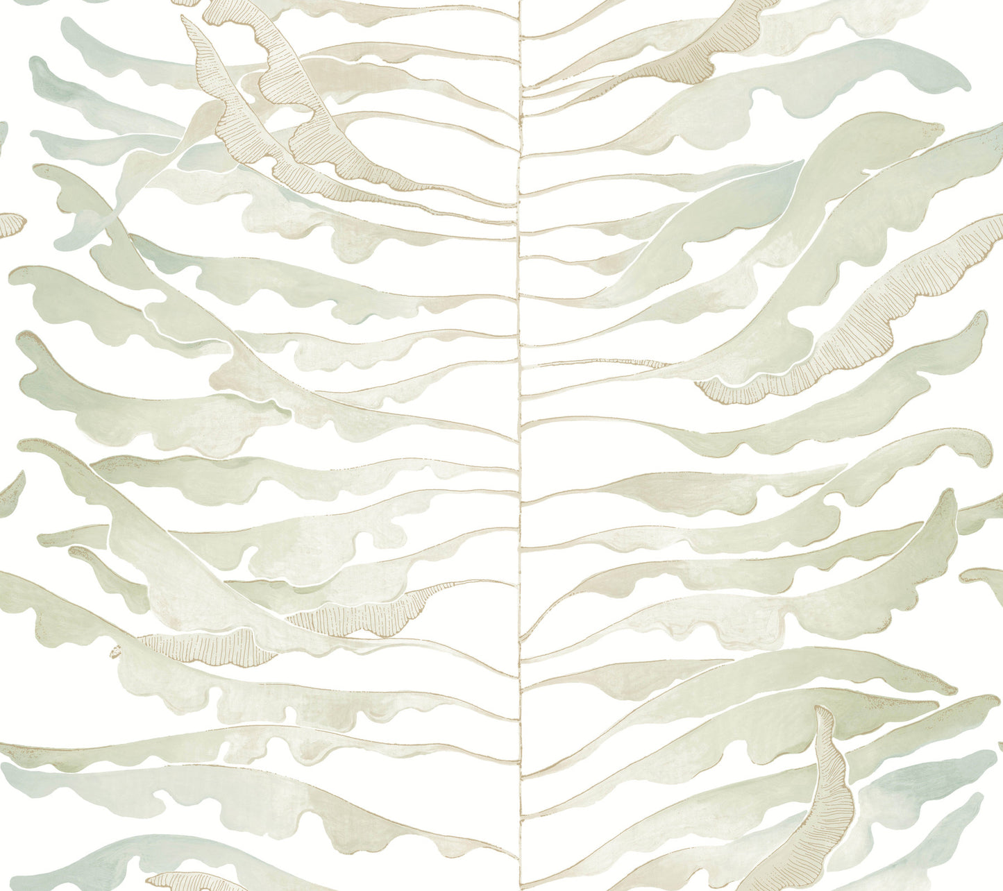 York Wallcoverings Formations Leaf Column Green Wallpaper Modern Botanical Greens   - FM1045