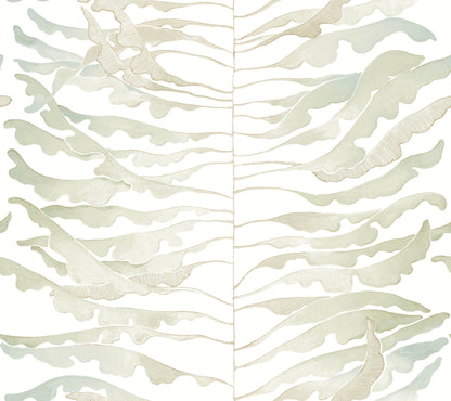 York Wallcoverings Formations Leaf Column Green Wallpaper Modern Botanical Greens   - FM1045