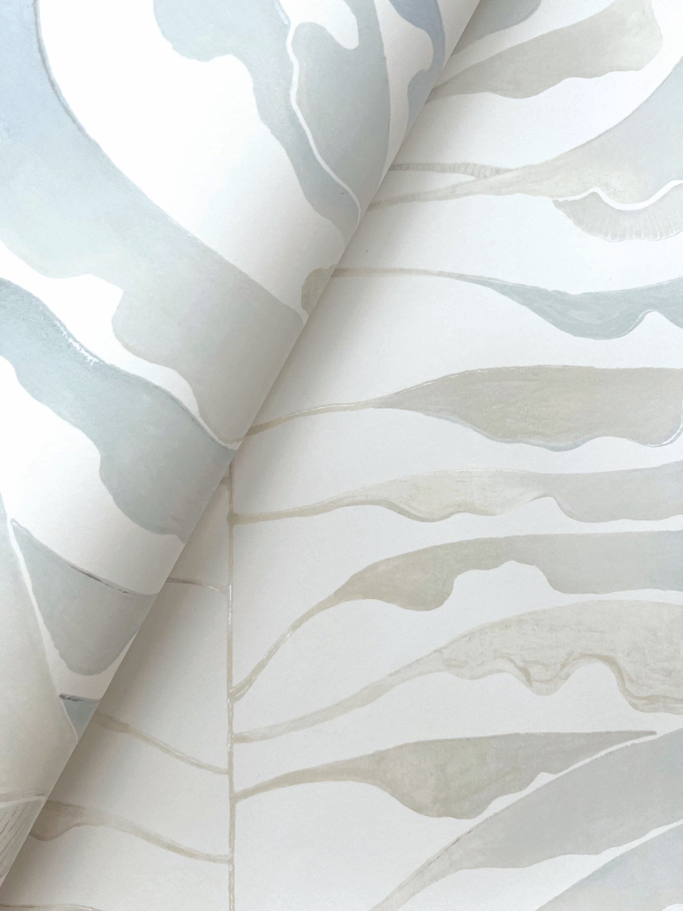 York Wallcoverings Formations Leaf Column Spa Blue Wallpaper Modern Botanical Blues   - FM1046