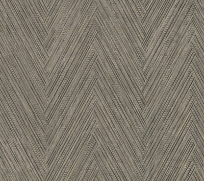 York Wallcoverings Formations Thatched Chevron Charcoal Wallpaper Transitional Chevron Greys   - FM1051