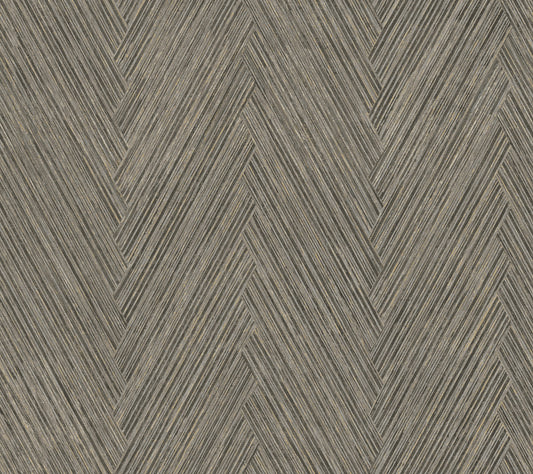 York Wallcoverings Formations Thatched Chevron Charcoal Wallpaper Transitional Chevron Greys   - FM1051