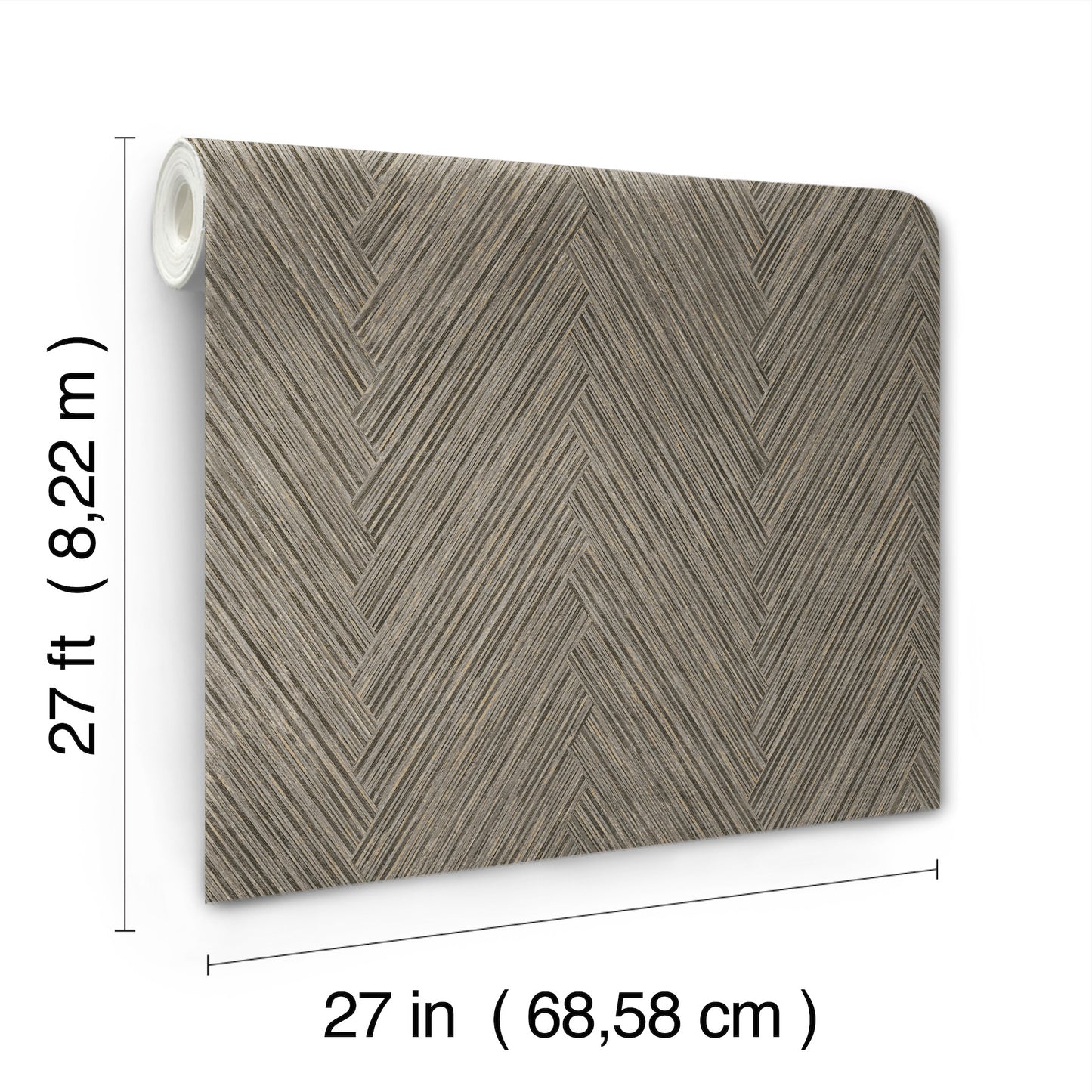 York Wallcoverings Formations Thatched Chevron Charcoal Wallpaper Transitional Chevron Greys   - FM1051