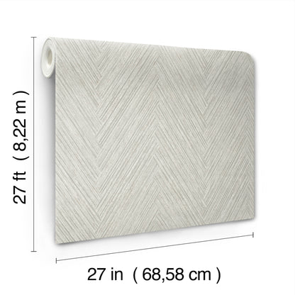 York Wallcoverings Formations Thatched Chevron Dove Wallpaper Transitional Chevron Greys   - FM1055