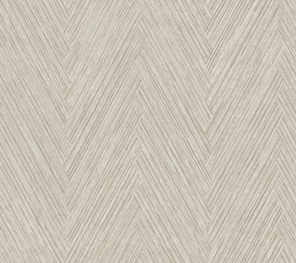 York Wallcoverings Formations Thatched Chevron Linen Wallpaper Transitional Chevron Browns   - FM1056