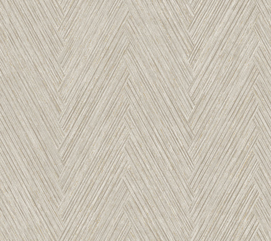 York Wallcoverings Formations Thatched Chevron Linen Wallpaper Transitional Chevron Browns   - FM1056