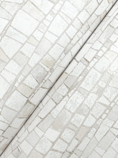 York Wallcoverings Formations Kaleidoscopic Soft Neutral Wallpaper Modern Geometrics Whites and Off-Whites   - FM1083