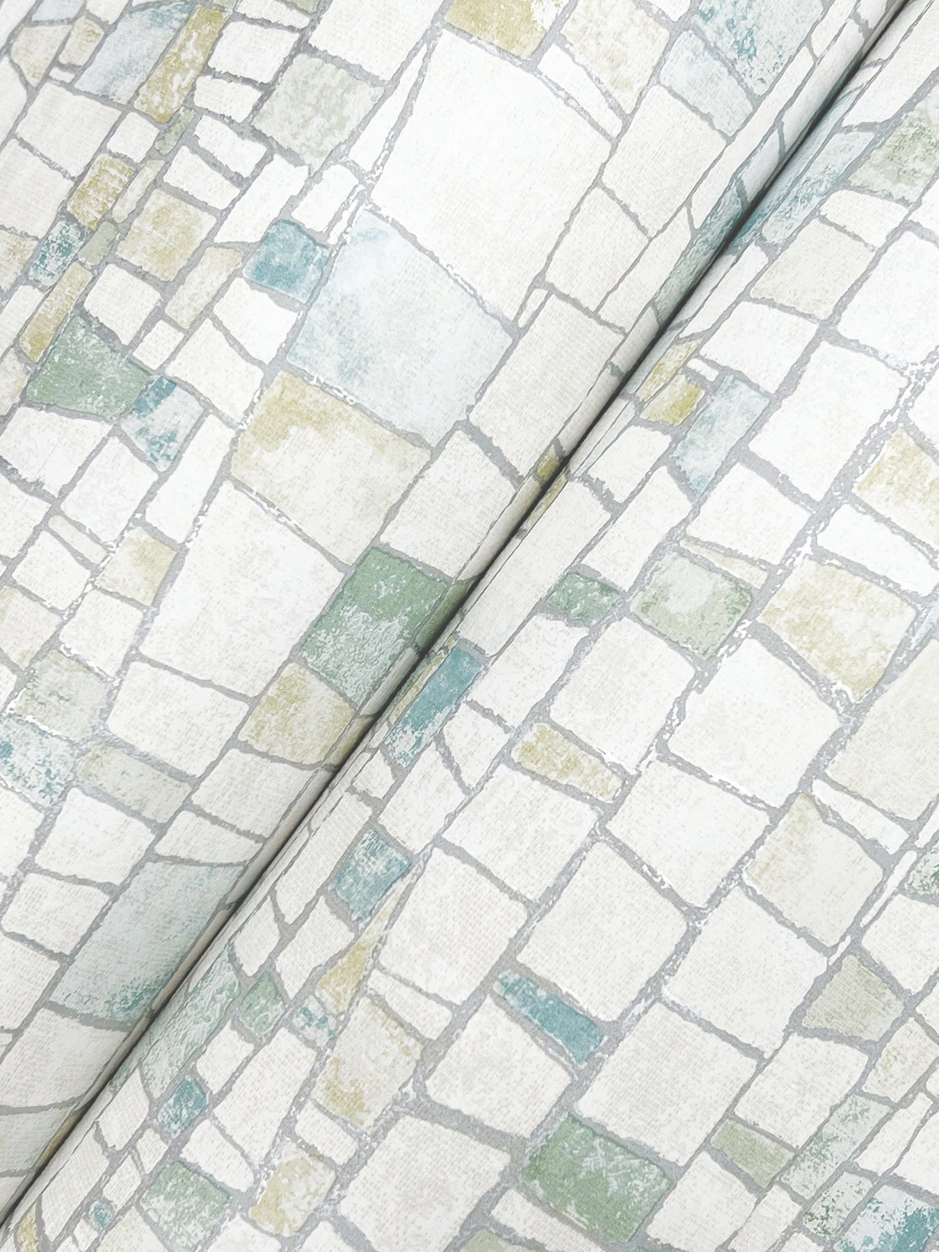 York Wallcoverings Formations Kaleidoscopic Green Wallpaper Modern Geometrics Greens   - FM1084