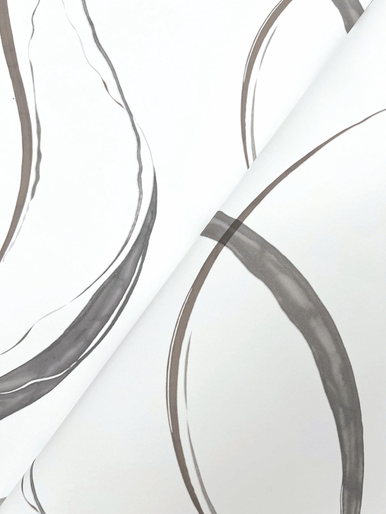 York Wallcoverings Formations Ink Flow Black and Cocoa Wallpaper Modern Modern Greys   - FM1092