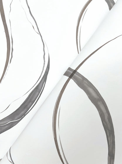 York Wallcoverings Formations Ink Flow Black and Cocoa Wallpaper Modern Modern Greys   - FM1092