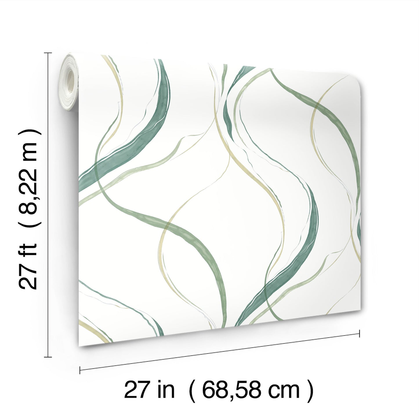 York Wallcoverings Formations Ink Flow Green Wallpaper Modern Modern Greens   - FM1095