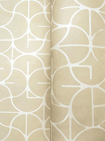 York Wallcoverings Formations Looking Glass Straw Wallpaper Transitional Geometrics Yellows   - FM1101