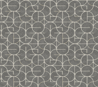 York Wallcoverings Formations Looking Glass Charcoal Wallpaper Transitional Geometrics Blacks   - FM1104