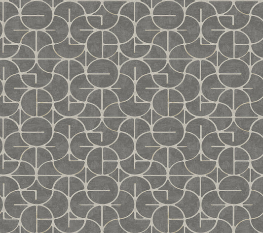 York Wallcoverings Formations Looking Glass Charcoal Wallpaper Transitional Geometrics Blacks   - FM1104