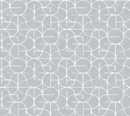 York Wallcoverings Formations Looking Glass Chambray Wallpaper Transitional Geometrics Blues   - FM1106