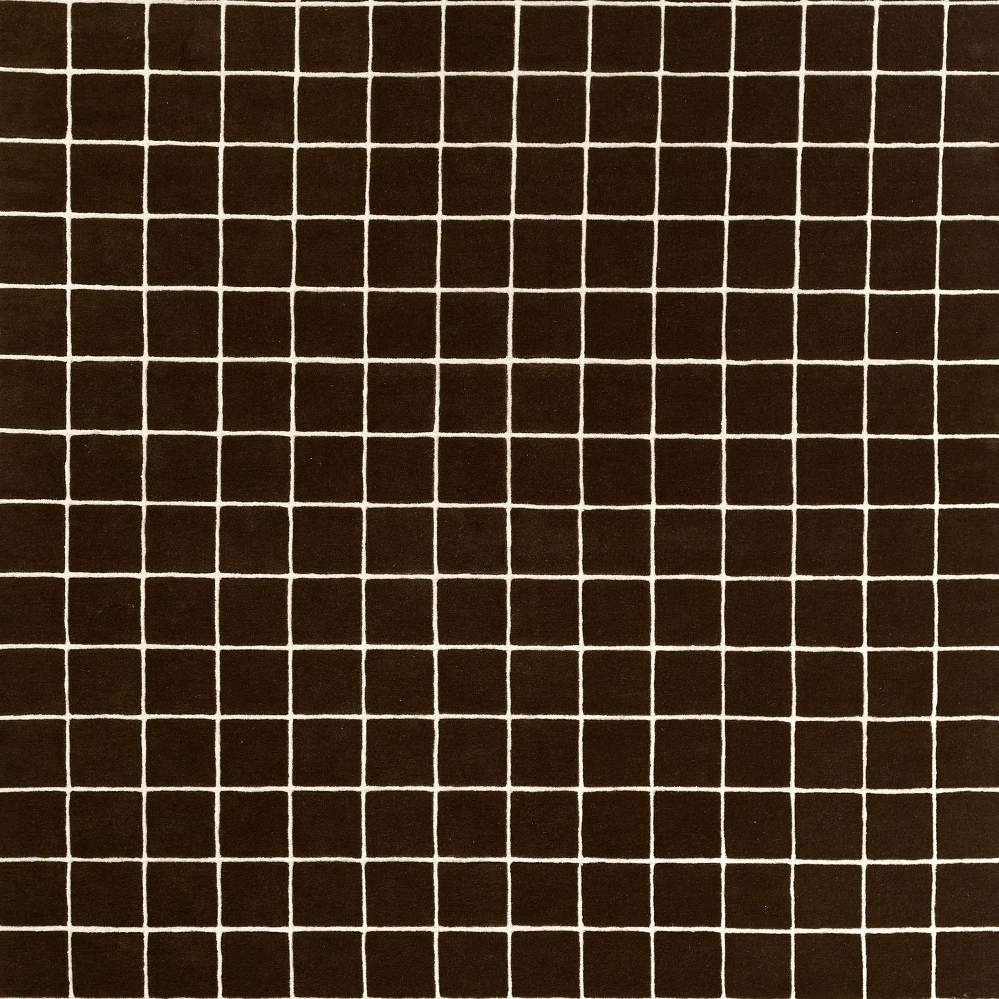 Brown square tile mosaic with white grout, featuring a neat grid pattern.