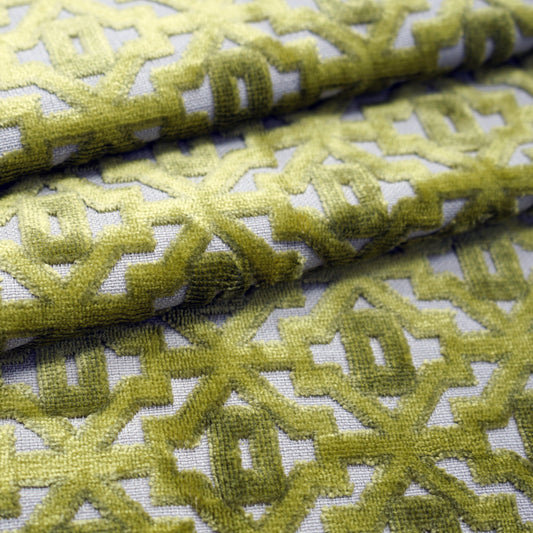 JF Fabrics JF Studio FOXTROT 73 Fabric Traditional,Transitional,Contemporary,Geometric Green  Texture,Velvet - 5999673 SJ101