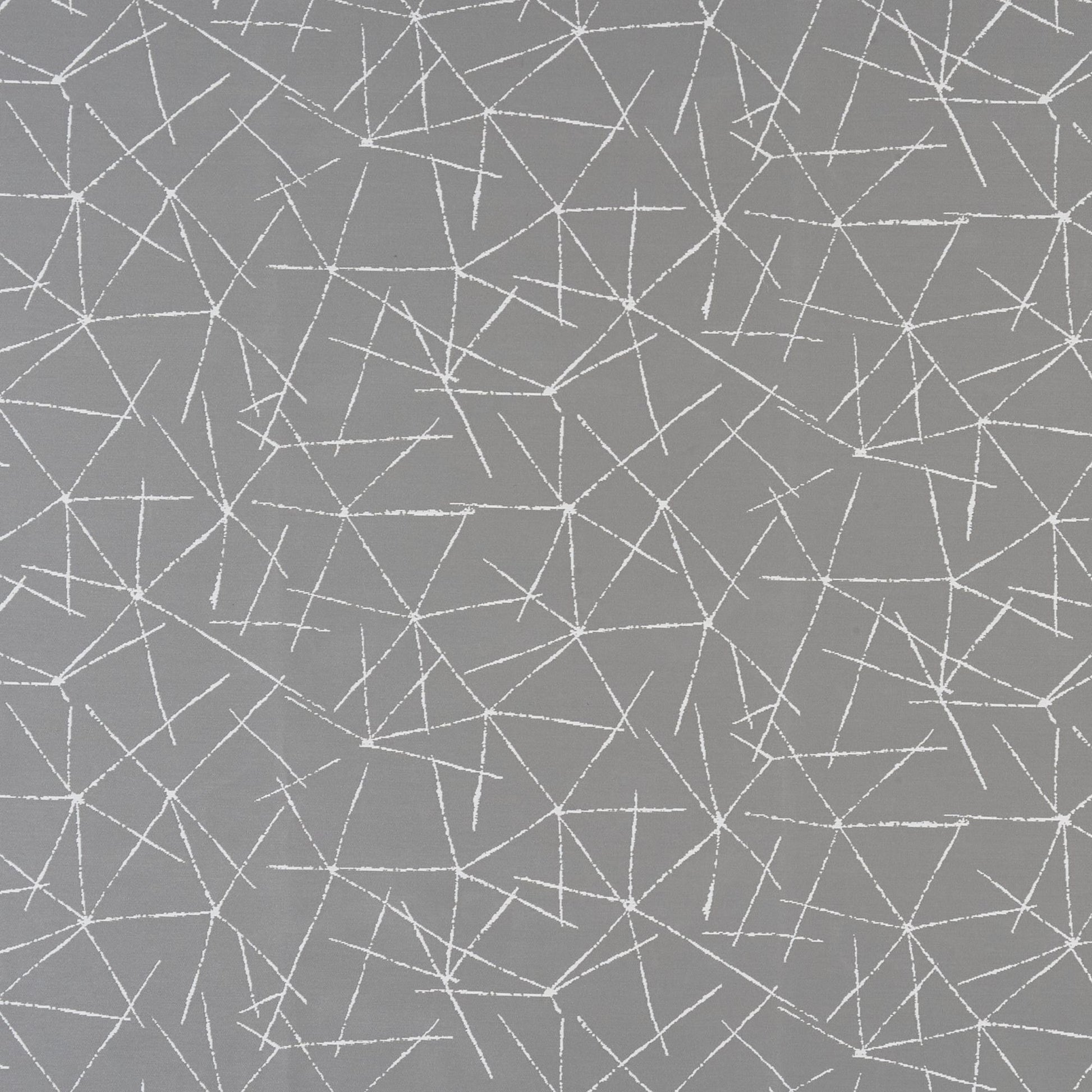 Gray background with a random white fracture-line network on fabric; modern geometric abstract pattern.