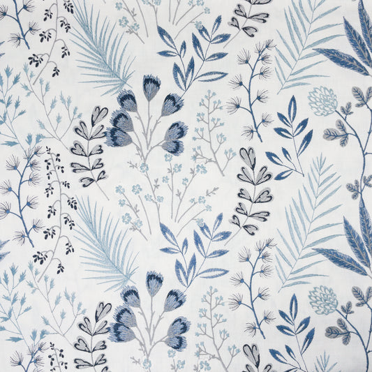 STOUT TEXTILES  MULTIPURPOSE,EMBROIDERIES TRANSITIONAL,, FLORAL DRESDEN,SLATE   - FROL-1