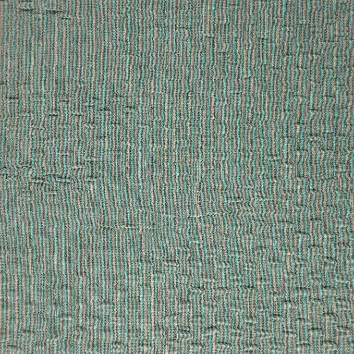 Teal-green textured fabric close-up with fine woven pattern and subtle ribbing; ideal for upholstery or crafts.