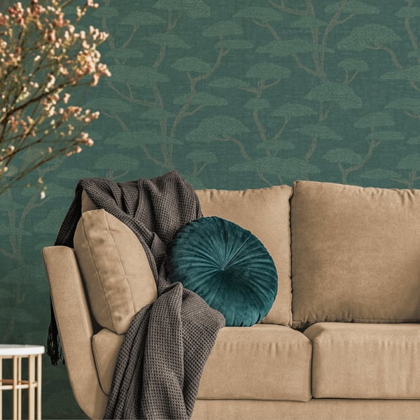 Galerie Wallcoverings Fusion Chinoiserie Tree Motif Galerie Wallcoverings  Green   - FS72000