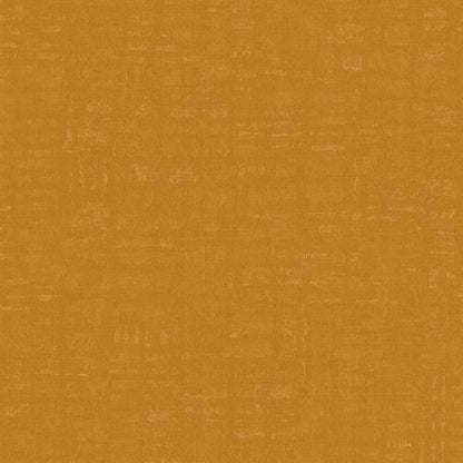 Gold linen-effect textured wallpaper swatch with subtle white flecks.