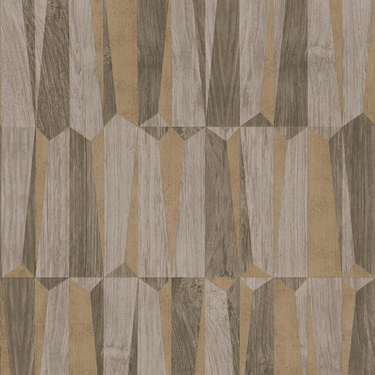 Galerie Wallcoverings Fusion Geo Point Wood Effect Motif Galerie Wallcoverings  Bronze, Brown   - FS72017